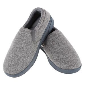 Isotoner Men's Heathered Knit Twin Gore Slipper